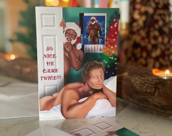 A Nutty Knotty Holiday----Set of 8 Xmas Cards, HE CAME TWICE