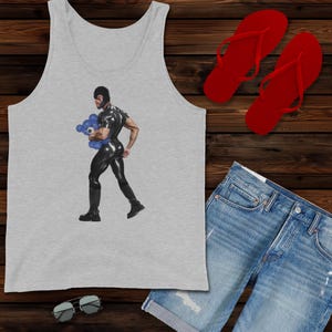 ArtPop, LEATHERBEAR BLUE Gay Graphic Tank Top, Summer Tanks And Tees, Wearable Art,  Leather Art, Tom of Finland, Drag Queen Apparel