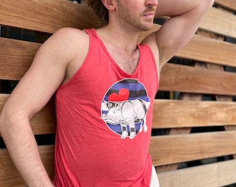 Pig Play---HARNESS and FOLSOM Gay Graphic Tank Top