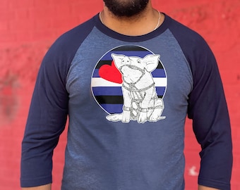 Pig Play---ROPE and FOLSOM 3/4 Raglan Gay Graphic T-shirt