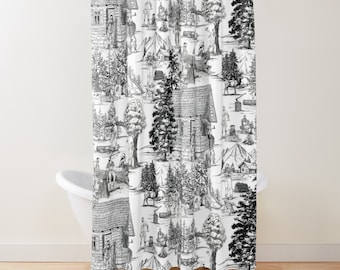 Bed and Bath, INTO THE WOODS Gay Graphic Shower Curtain, Bathmat, Towel