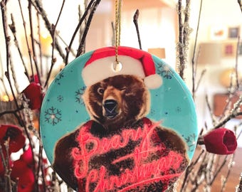 A Nutty Holiday 2025---  BEARY CHRISTMAS Christmas Tree Ornaments