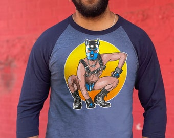 Puppy Power---SIT 3/4 Raglan Gay Graphic T-shirt