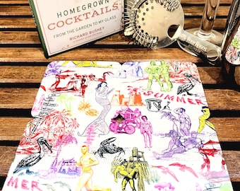 Coasters, COLOR OF SUMMER Graphic Puzzle Coasters