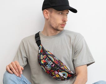 Travel, GLITTER and be GAY Sleek Gay Graphic Fanny Pack