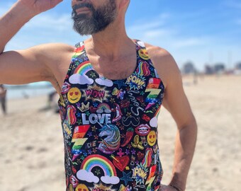 Gay Days, GLITTER and BE GAY All Over Print Graphic Tank Top