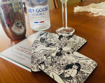 Coasters, GARDEN OF EDEN Graphic Puzzle Coasters