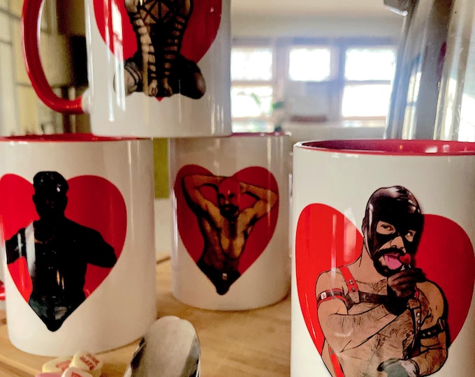 Featured listing image: Zaddy Valentine, HEARTBREAKERS Gay Graphic Coffee Mugs