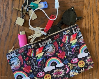 Travel, GLITTER and BE GAY Zipper Pouches