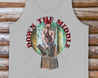 Jacked---DOWN THE MIDDLE Gay Graphic Tank Top