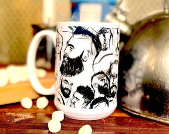 Cups of Joe, HAPPY BEARDO Gay Graphic Coffee Mug