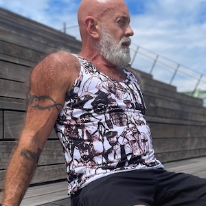 Bare NecessiTEES, LEATHERMEN All Over Print Gay Graphic Tank Top, Gay Apparel, Summer Tanks, LGBTQ, Mens Apparel, Gay Artist, Gay Bears