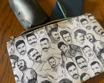 Travel, MUSTACHIO Zipper Pouches