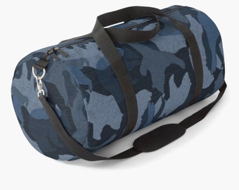 Travel, BEARLY CAMOUFLAGE BLUE Duffle Bags