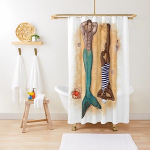 Bed and Bath, NAUGHTYCALL Gay Graphic Shower Curtain, Bathmat, Towel