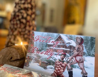 A Nutty Knotty Holiday----Set of 8 Xmas Cards, FEELING KNOTTY