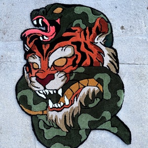 Snake and Tiger Tufted Rug