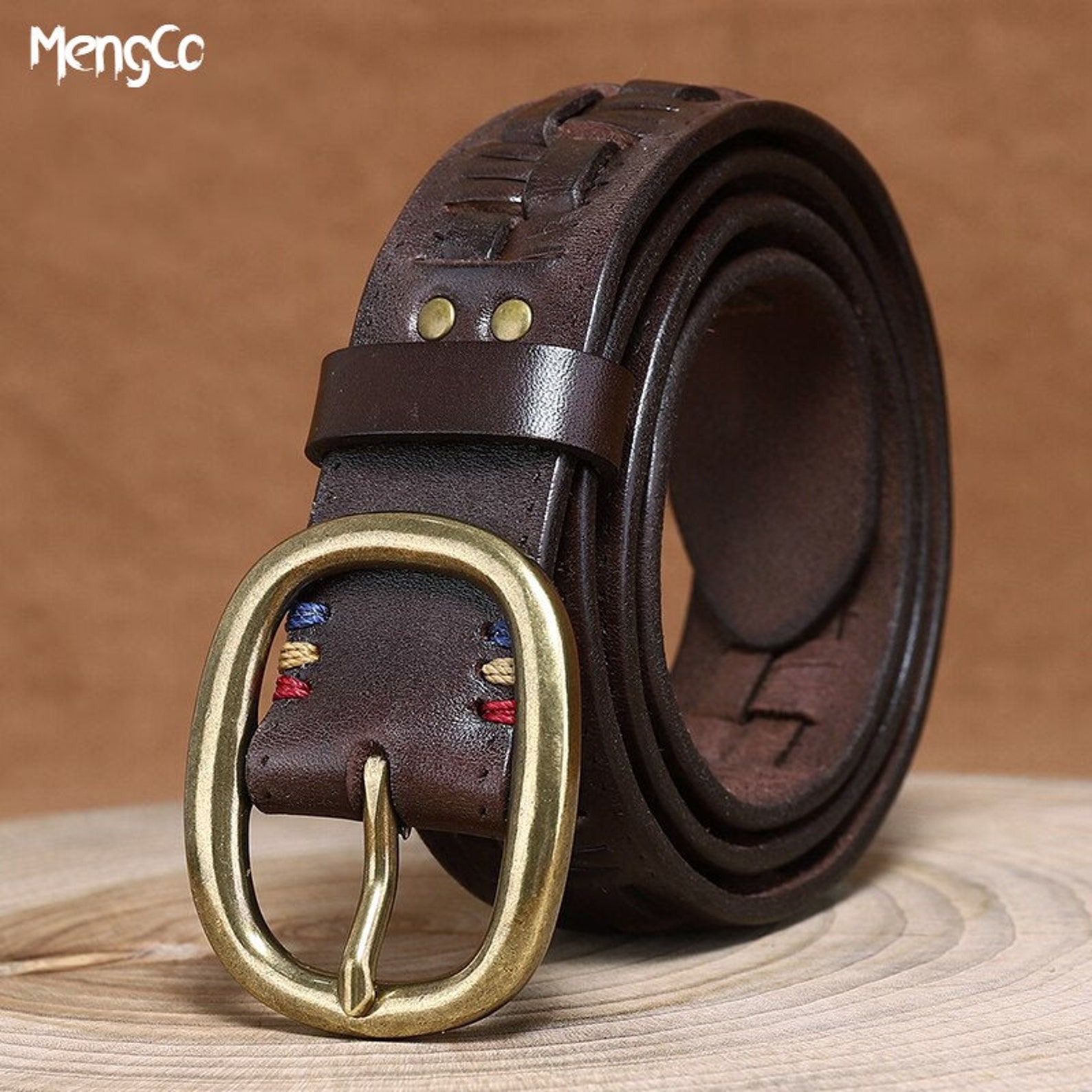 Vintage Distressed Leather Belt Black Brown Genuine Full Grain Etsy