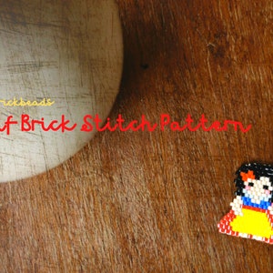 Una linda chica con patrón de puntada de ladrillo de manzana para Miyuki Delica Bead, encanto de puntada de ladrillo, patrón de cuentas, descarga instantánea, patrón en pdf