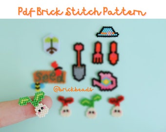 Spring Starter Brick stitch pattern for Miyuki Delica Bead, Beading Pattern, Bead Cute Charm, Instant download, PDF pattern