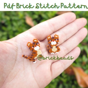 Kawaii Tigers_ Brick stitch pattern for Miyuki Delica Bead, Beading Pattern, Instant download, PDF pattern