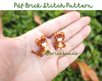 Tigres kawaii_ Modèle de point de brique pour Miyuki Delica, modèle de perles, téléchargement immédiat, modèle PDF