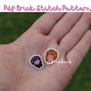 Love cat paws, Brick stitch pattern for Miyuki Delica, Beading Pattern, Bead Cute Charm, Instant download, PDF pattern