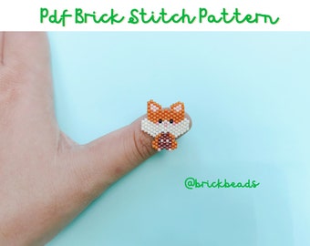 Wild Hamster Brick stitch pattern for Miyuki Delica, Beading Pattern, Bead Cute Charm, Instant download, PDF pattern