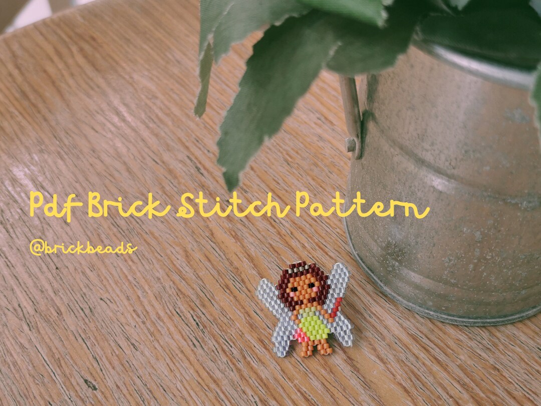 Pretty Fairy Brick Stitch Pattern for Miyuki Delica Bead, Angel Brick