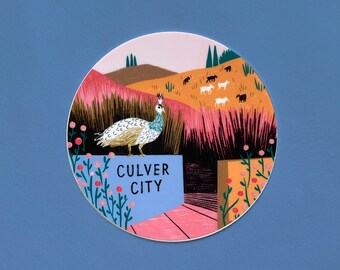 Culver City Baldwin Hills California Peahen Sticker