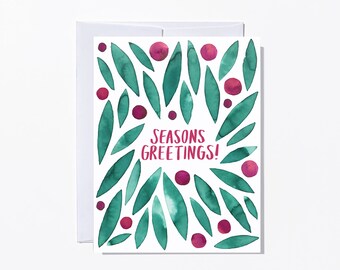 Holiday Card - Leaves & Berries