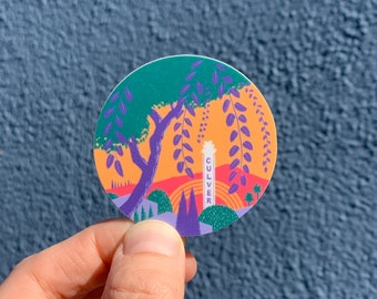 Culver City California Downtown Elm Trees Sticker