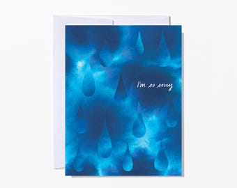 Watercolor Tears Sympathy Card