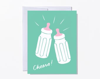 Baby Bottle Cheers Card