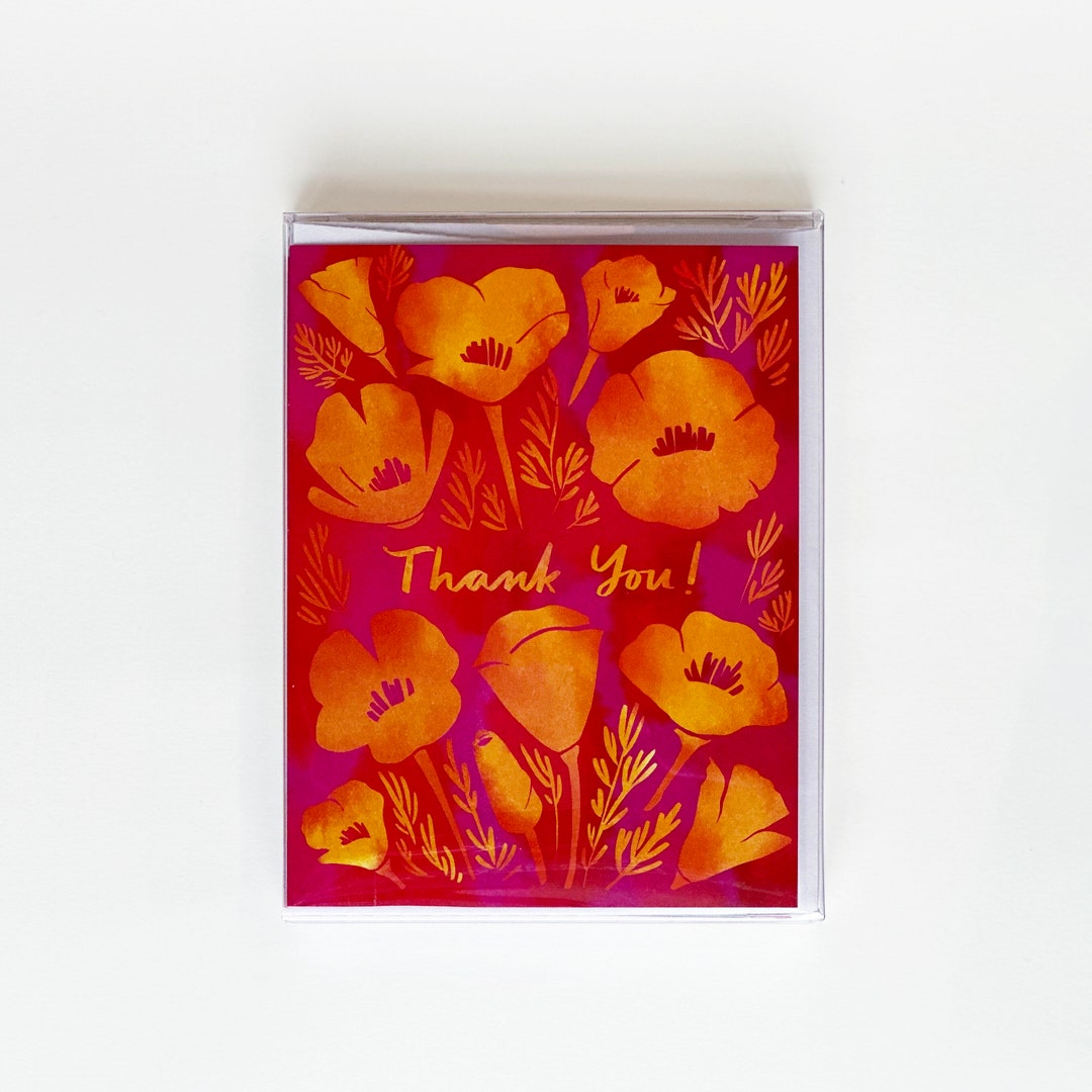 California Poppies Thank You Card - Boxed Set of 8 Cards - Etsy