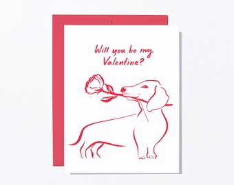 Dachshund Valentine's Day Card
