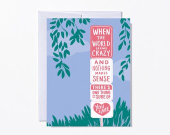 You and Me Love Valentine's Day Card