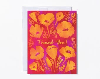 California Poppies Thank You Card
