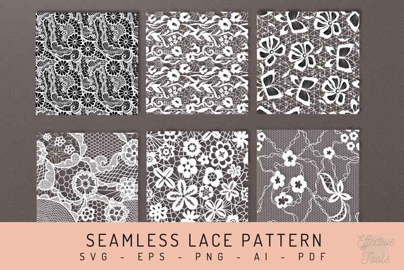 12 Seamless Lace Pattern Svg Eps Png Ai Pdf - Etsy