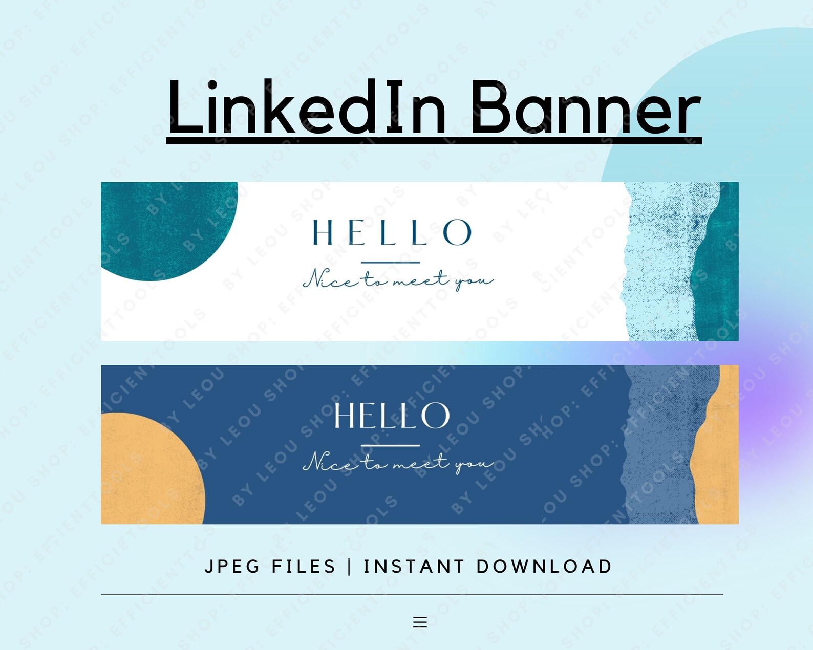 4 welcoming LinkedIn Banners Hello Nice to meet you | Etsy