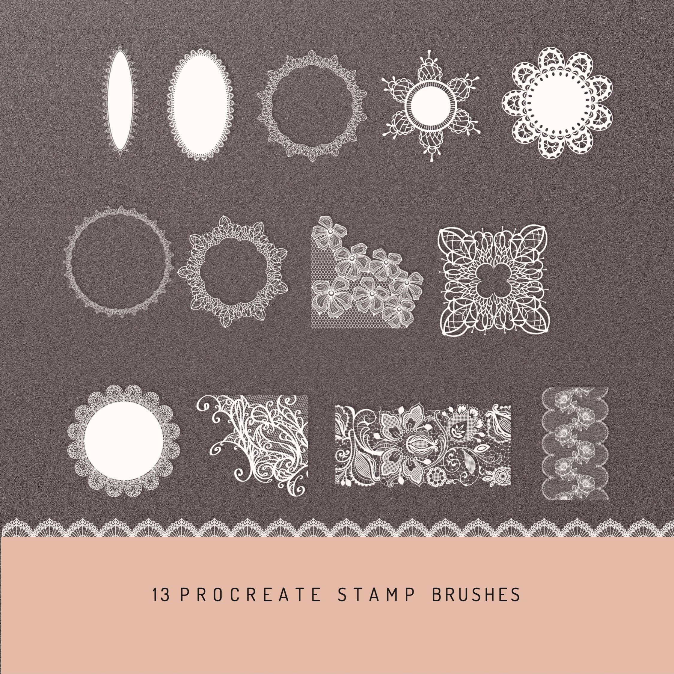 Lace Theme Procreate Brush Bundle 13 Stamp Brushes18 Lace Etsy
