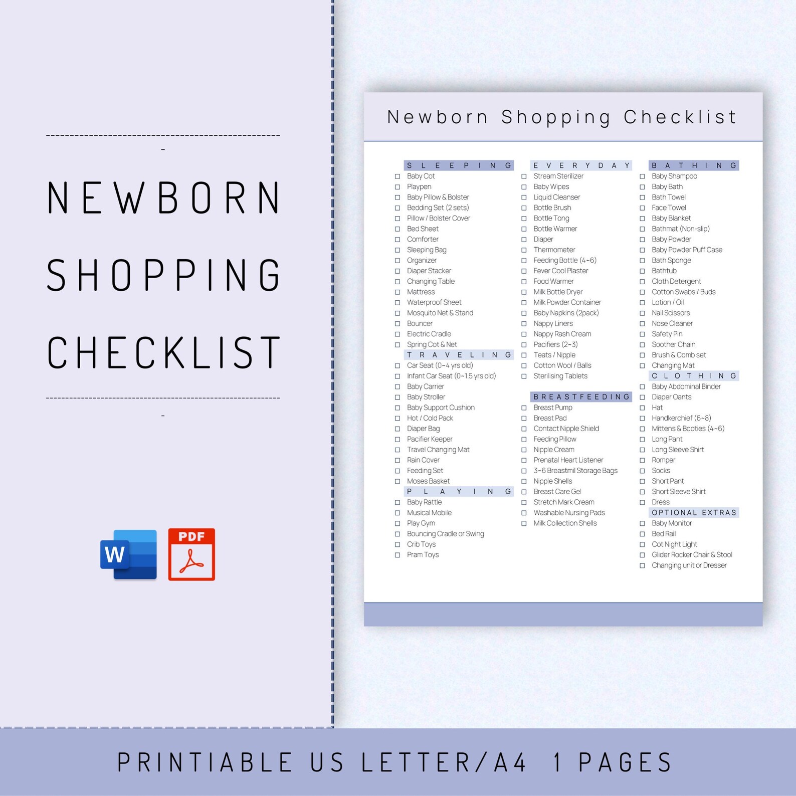 Editable Newborn Shopping Checklist Essentials Newborn Must Etsy