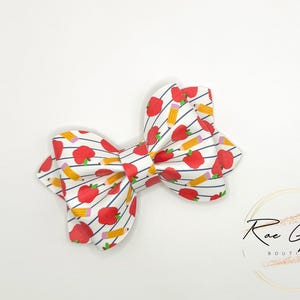 Apples and Pencils Hair Bow / Back to School Hair Bow