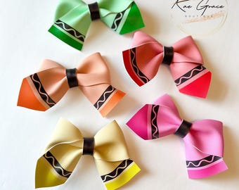 Crayon Hair Bow / School Hair Bow