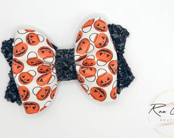 Halloween Pumpkin Hair Bow / Halloween Hair Bow / Trick-or-Treat Bow
