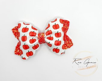 Pumpkins Hair Bow / Fall Hair Bow