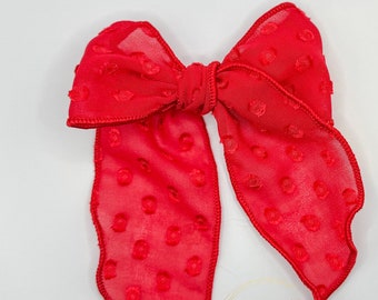 Red Dot Hair Bow