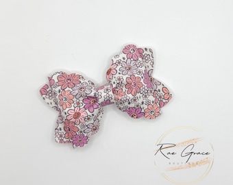 Floral Pumpkin Hair Bow / Fall Hair Bow / Halloween Hair Bow