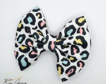 Arc coloré pour cheveux imprimé léopard/arc pour cheveux en tissu ballerine léopard/arc en tissu ballerine