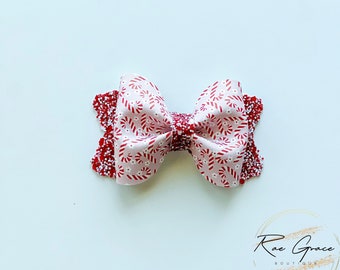 Christmas Hair Bow, Candy Cane Hair Bow, Christmas Bow, Candy Canes - Etsy